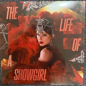 TAYLOR SWIFT The Life Of A Showgirl Red Lipstick & Lace Transparent Vinyl LP NEW